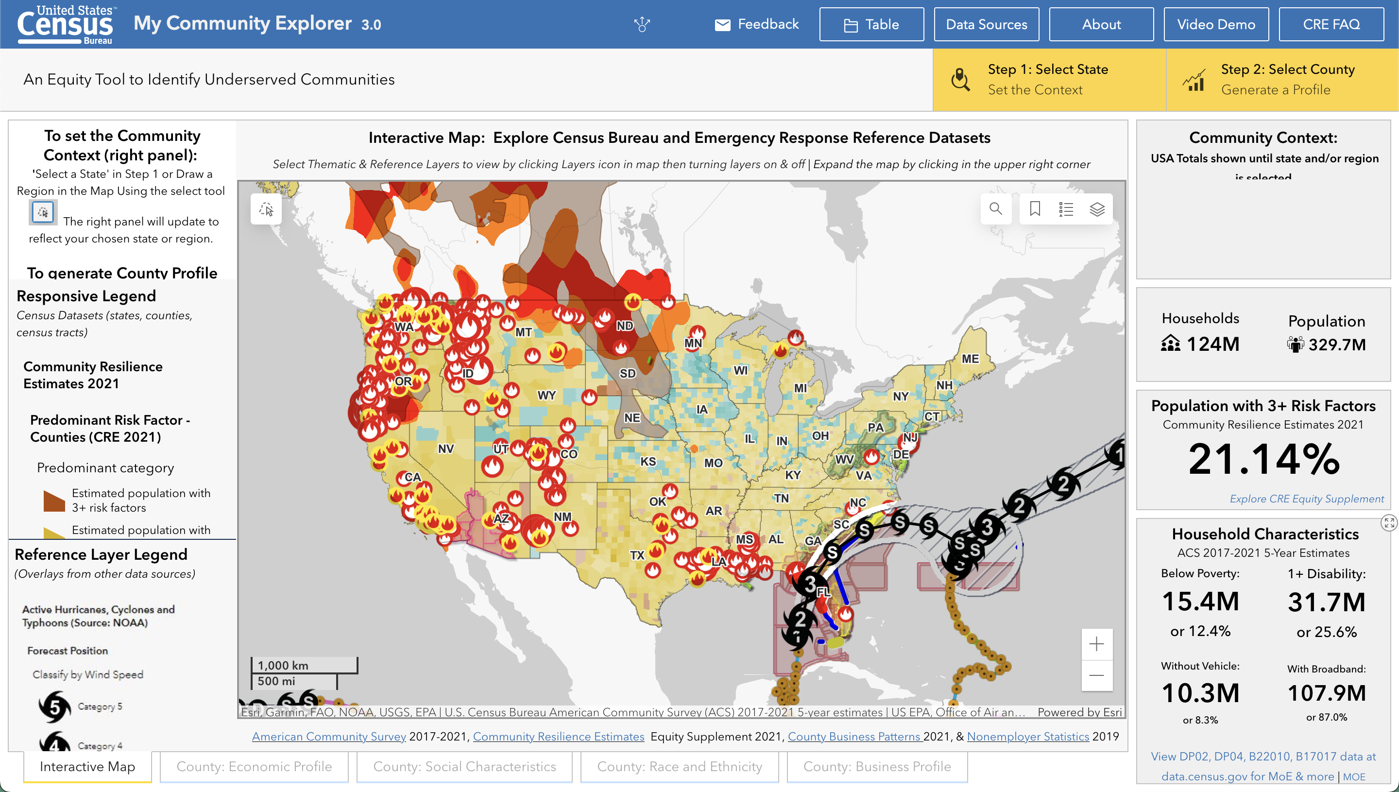 A preview of the My Community Explorer mapping tool