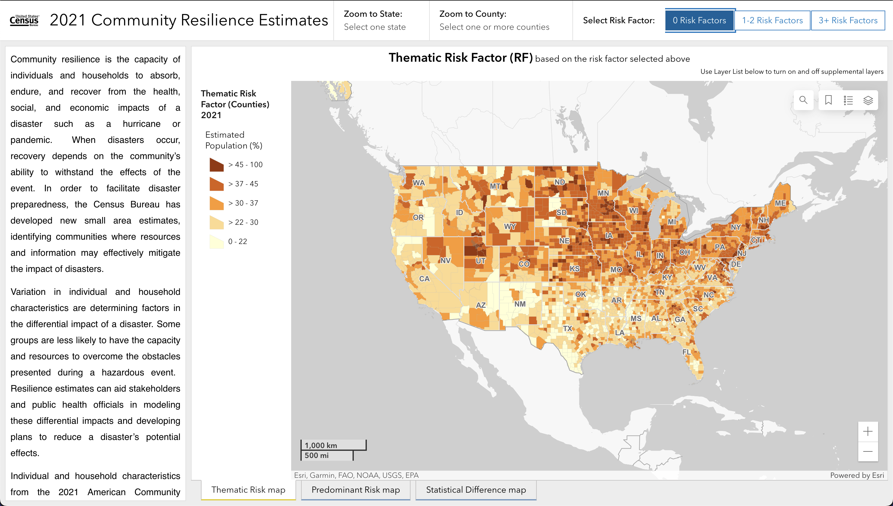 A preview of the Community Resilience Estimates mapping tool
