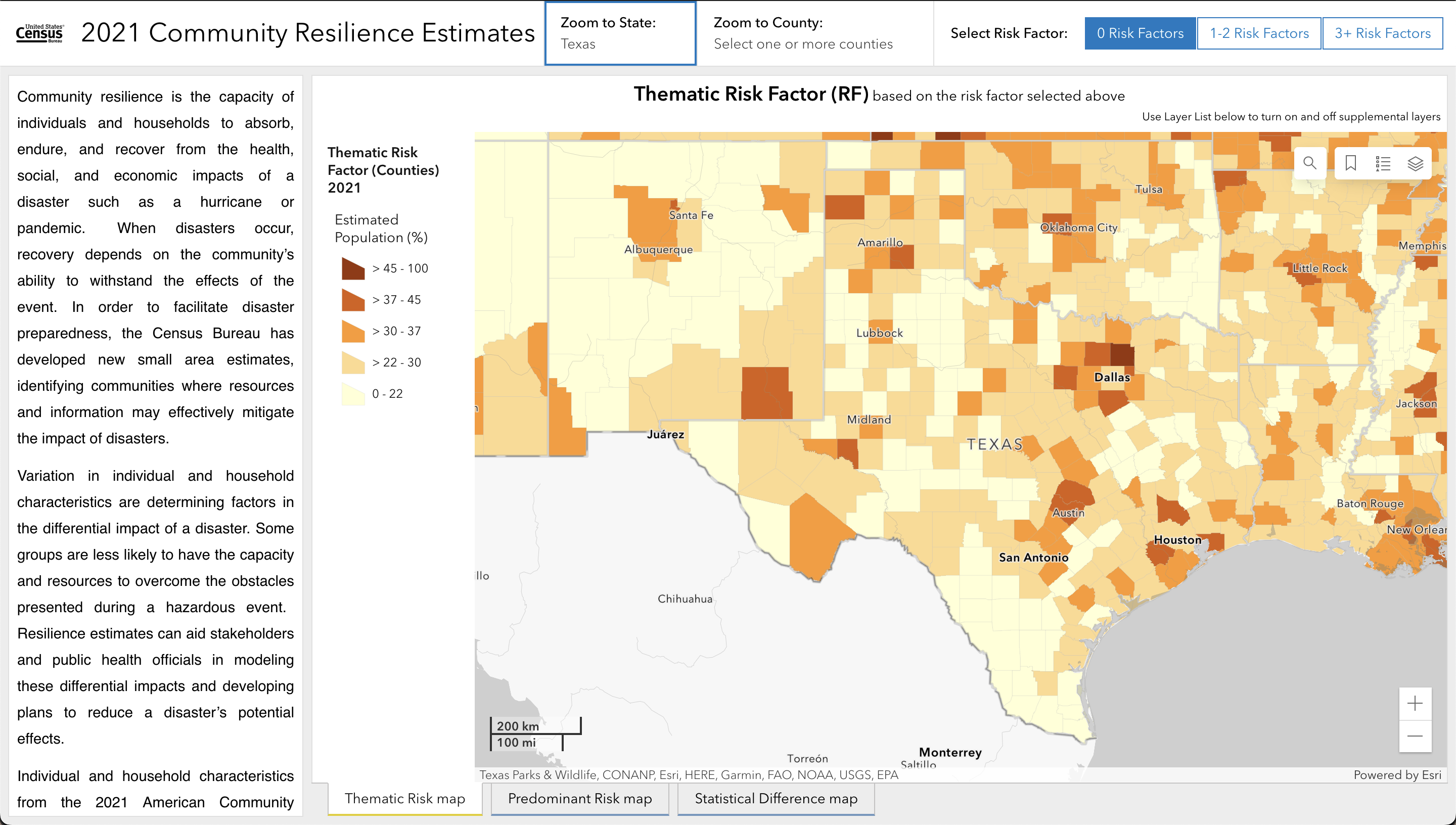 A preview of the Community Resilience Estimates mapping tool