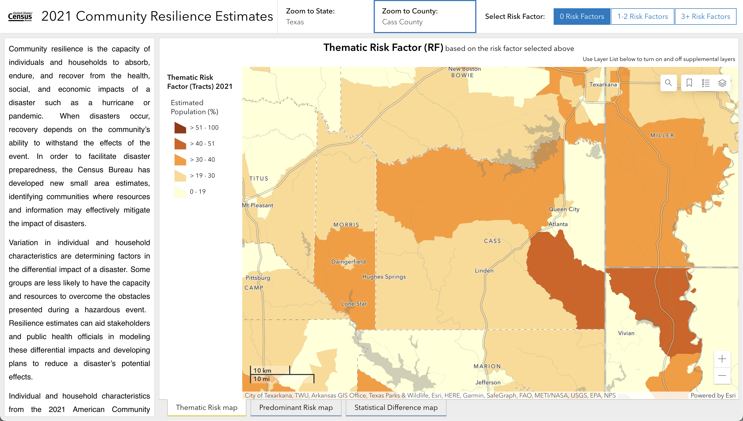 A preview of the Community Resilience Estimates mapping tool
