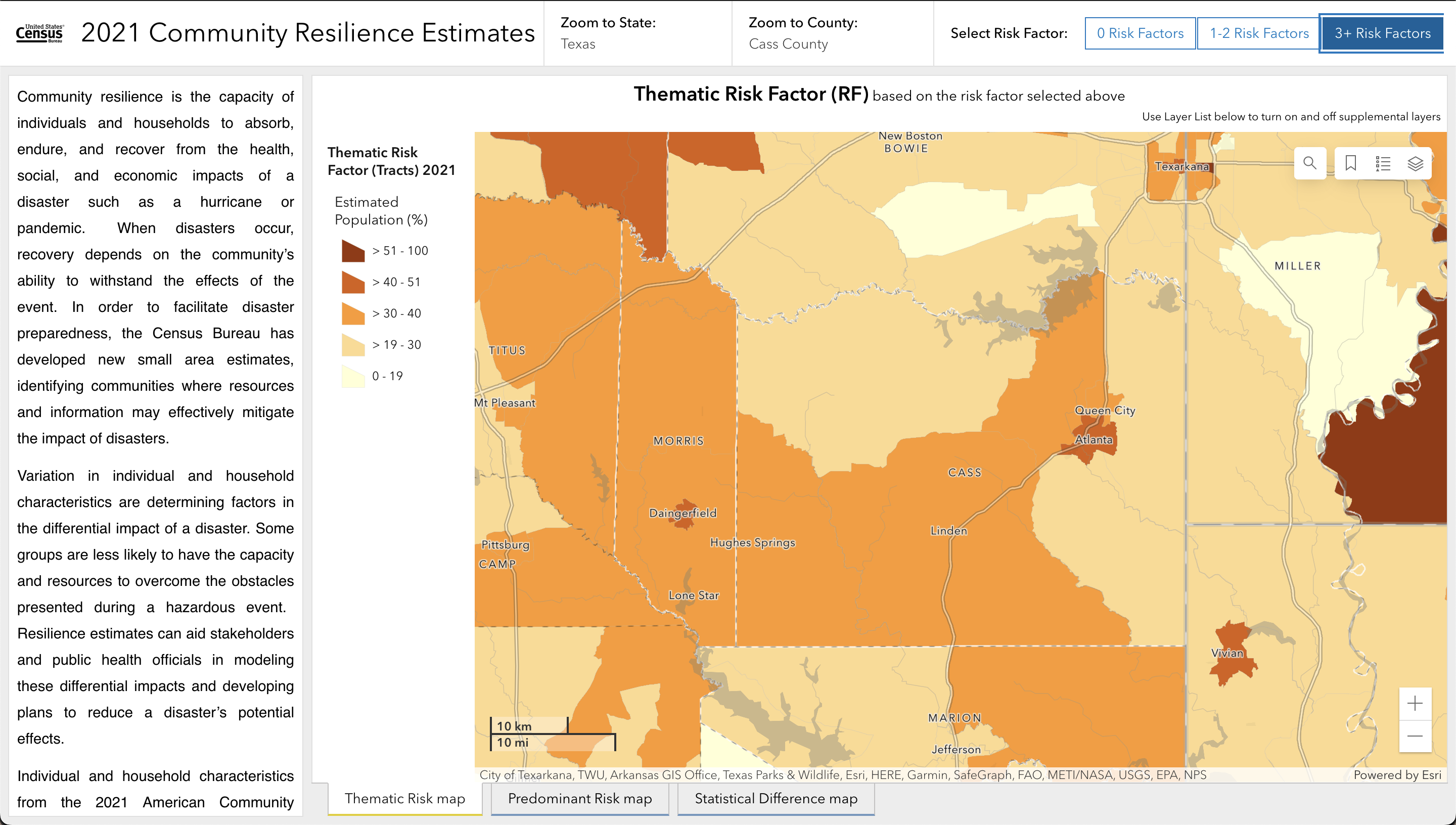 A preview of the Community Resilience Estimates mapping tool